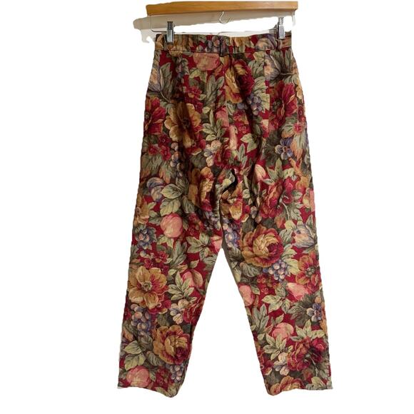 Gotcha Covered Women Size 6 Red Floral Denim High Rise Wide Leg Pants 90s - Picture 4 of 5